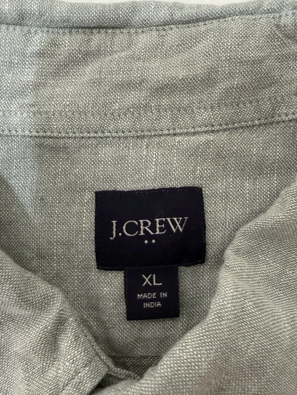 J.Crew Men's Light Sage Green Linen Blend Button Down Shirt Size XL